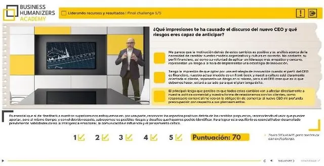 Final challenge con puntuación del alumno